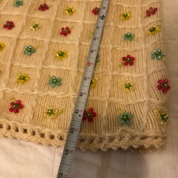 Vintage wool beaded floral vest EUC - Picture 8 of 9